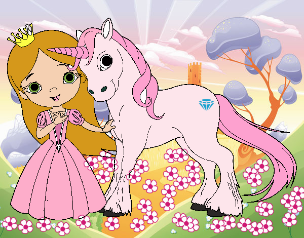 Princesa y unicornio