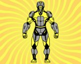 Dibujo Robot luchador de espaldas pintado por salomerua
