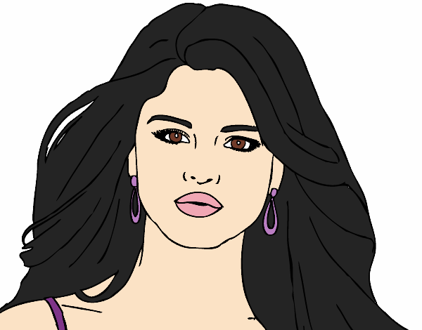 Dibujo Selena Gomez primer plano pintado por AmandaP_25