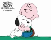 Snoopy y Carlitos abrazados