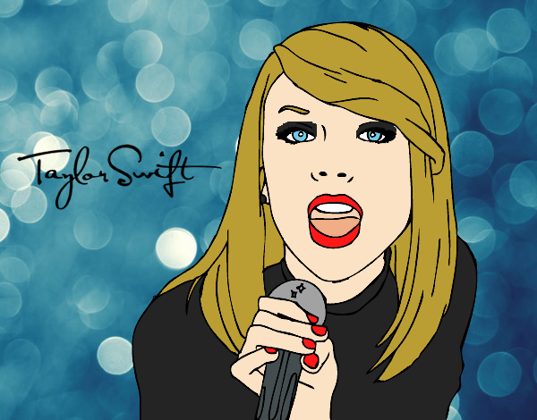 Dibujo Taylor Swift cantando pintado por AmandaP_25