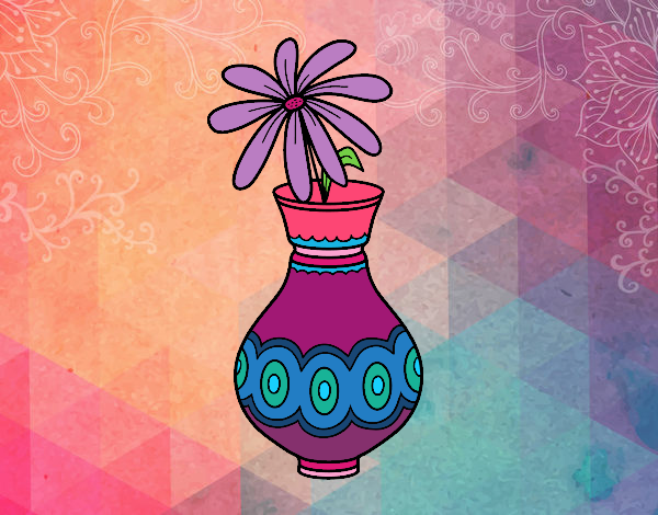 Dibujo Una flor en un jarrón pintado por epv4