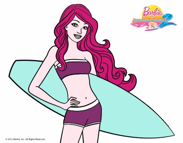 Barbie con tabla de surf