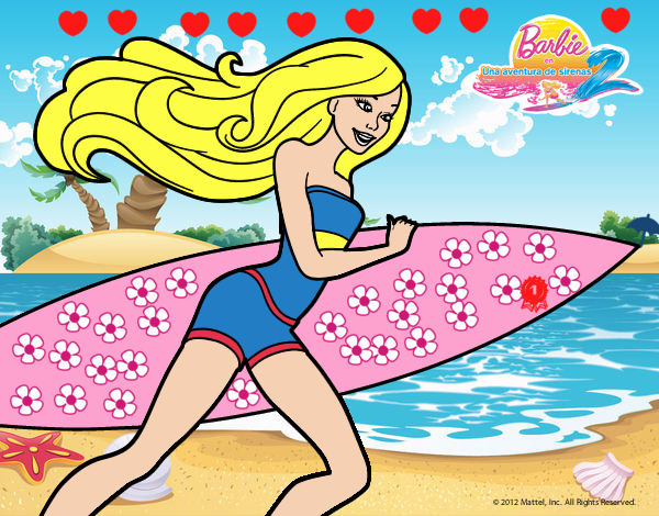 Barbie corre al agua