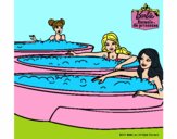 Barbie y sus amigas en el jacuzzi