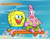 Bob Esponja y Patricio en bañador