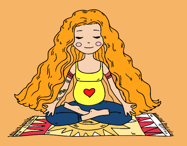 Dibujo Embarazada practicando yoga pintado por Mabel2006