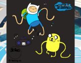 Finn y Jake escuchando música