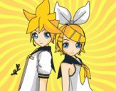 Dibujo Len y Rin Kagamine Vocaloid pintado por MIKU-CHAN1