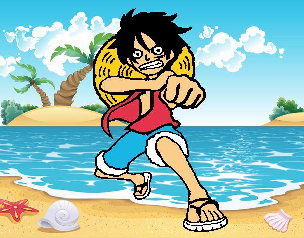 Luffy golpeando