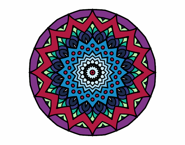 Dibujo Mandala creciente pintado por bonfi