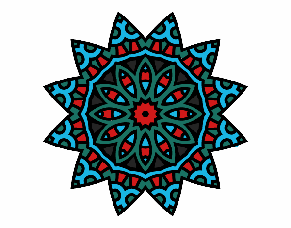 Dibujo Mandala estrella pintado por bonfi