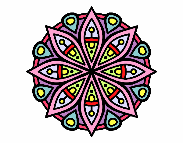 Dibujo Mandala para la concentración pintado por GG162