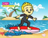 Dibujo Niño surfista Color Roll pintado por anahis573