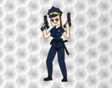 Una mujer policia
