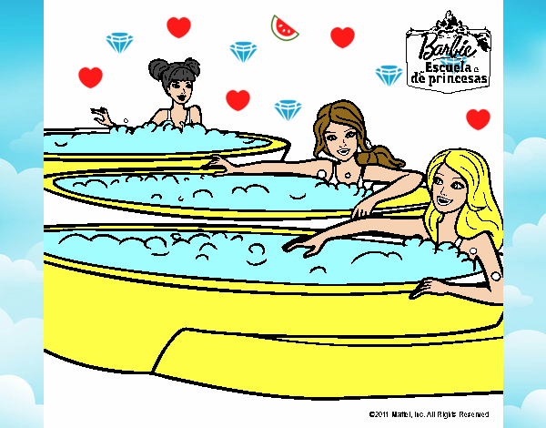 Barbie y sus amigas en el jacuzzi