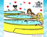 Barbie y sus amigas en el jacuzzi