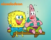 Bob Esponja y Patricio en bañador