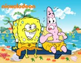 Bob Esponja y Patricio en bañador