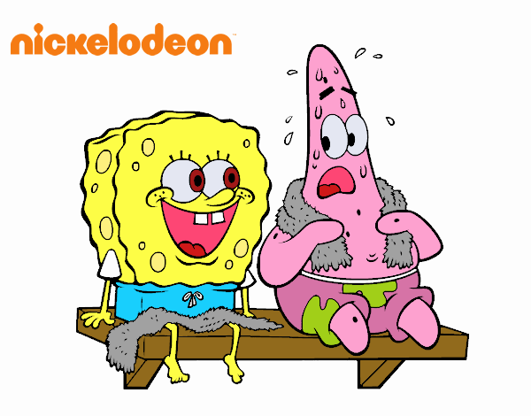 Bob Esponja y Patricio en bañador