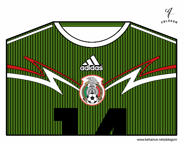 Camiseta del mundial de fútbol 2014 de México