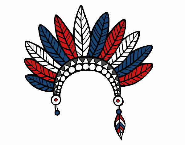 Dibujo de Corona de plumas de jefe indio pintado por en Dibujos.net el día  23-10-21 a las 21:30:29. Imprime, pinta o colorea tus propios dibujos!