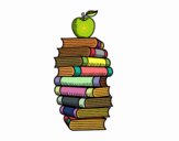 Libros y manzana