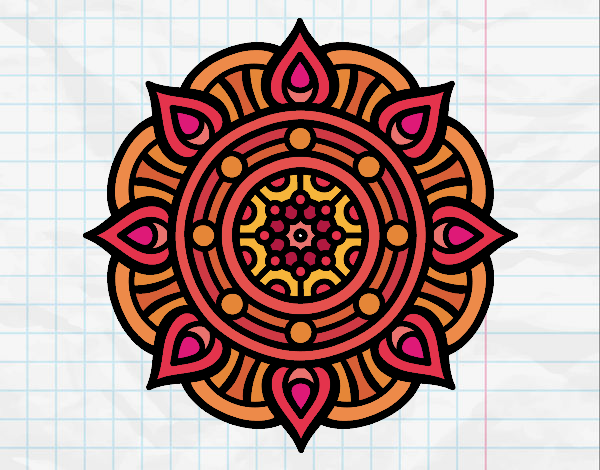 Dibujo Mandala puntos de fuego pintado por Joddy