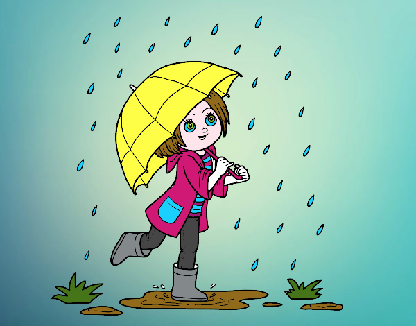 Enviar servilleta para ver Dibujo de Niña con paraguas bajo la lluvia pintado por en Dibujos.net el  día 15-09-17 a las 06:03:47. Imprime, pinta o colorea tus propios dibujos!