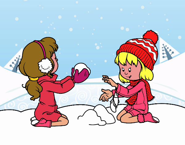Dibujo Niñas jugando con la nieve pintado por LISYERLYS 