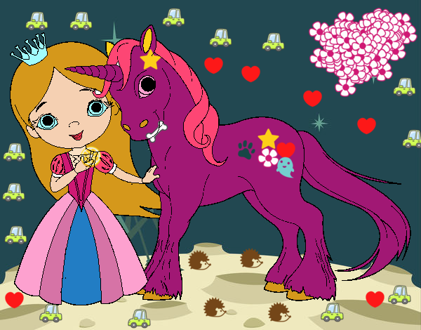 Princesa y unicornio