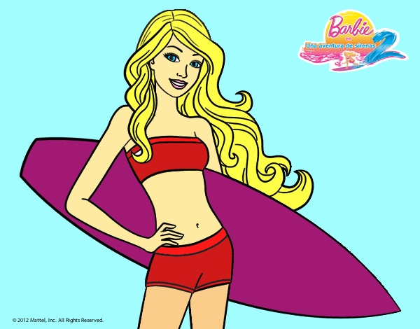 Barbie con tabla de surf