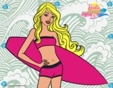 Barbie con tabla de surf