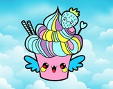 Cupcake kawaii con fresa