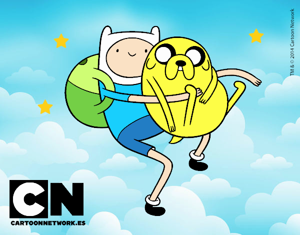 Finn y Jake abrazados