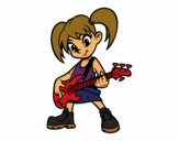 Niña con guitarra eléctrica