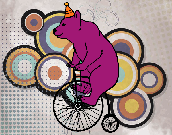 Oso en bicicleta