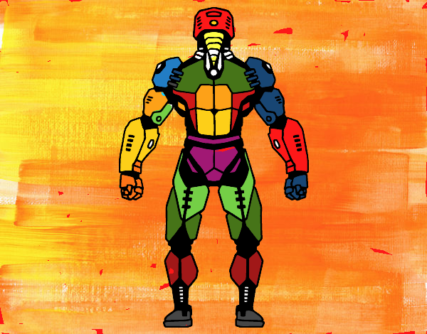 Robot luchador de espaldas