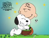 Snoopy y Carlitos abrazados