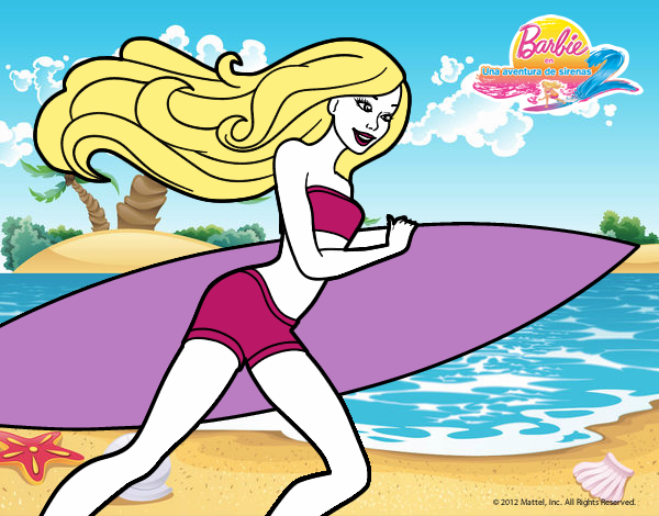 Barbie corre al agua