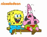 Bob Esponja y Patricio en bañador