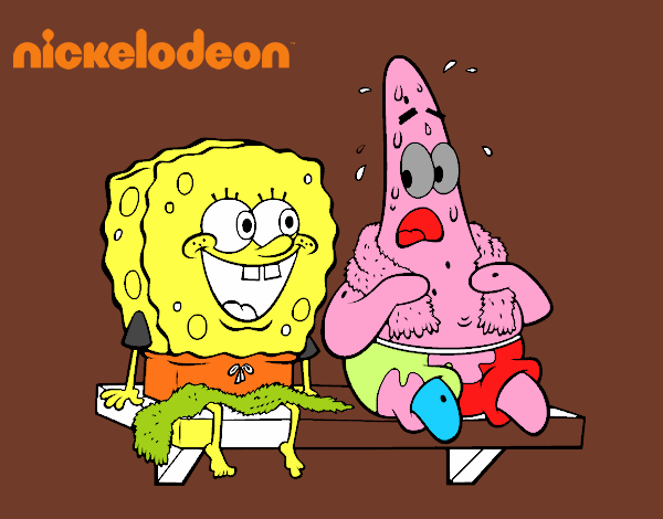 Bob Esponja y Patricio en bañador