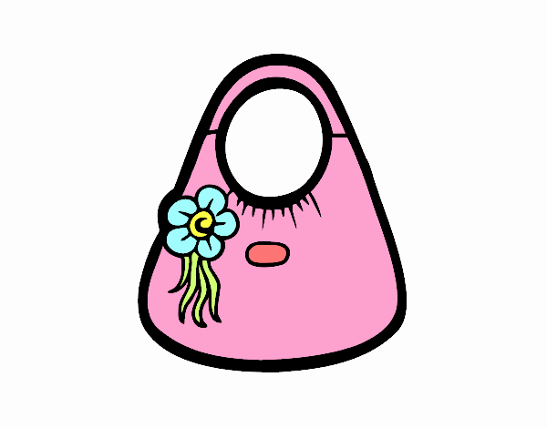 Bolso de asas con flor