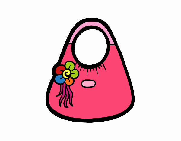 Bolso de asas con flor