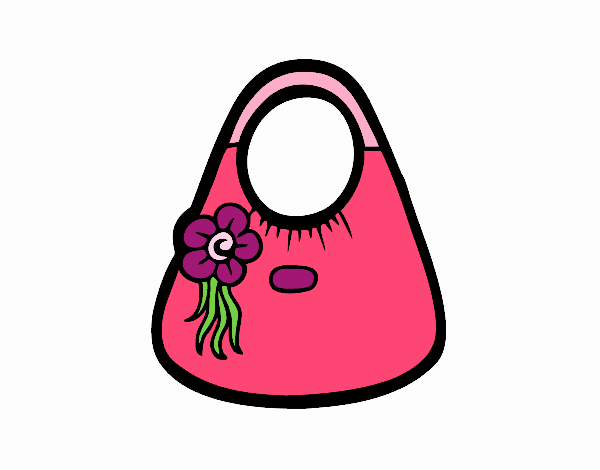 Bolso de asas con flor