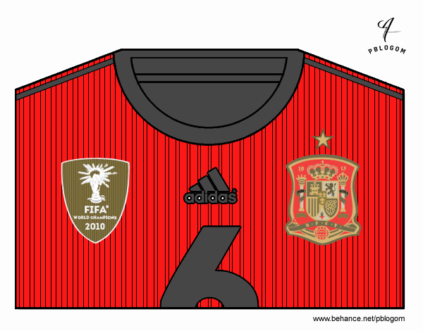 Camiseta del mundial de fútbol 2014 de España