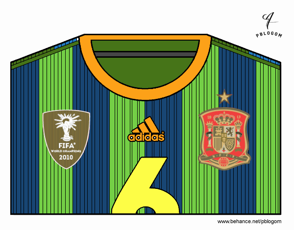 Camiseta del mundial de fútbol 2014 de España