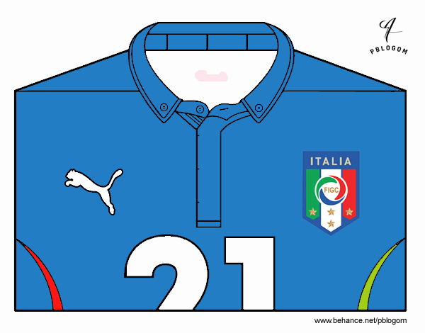 Camiseta del mundial de fútbol 2014 de Italia