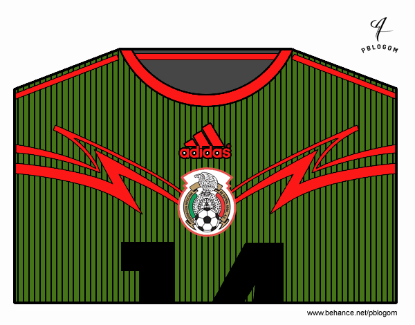 Camiseta del mundial de fútbol 2014 de México