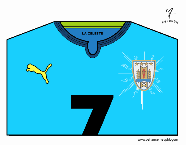 Camiseta del mundial de fútbol 2014 de Uruguay